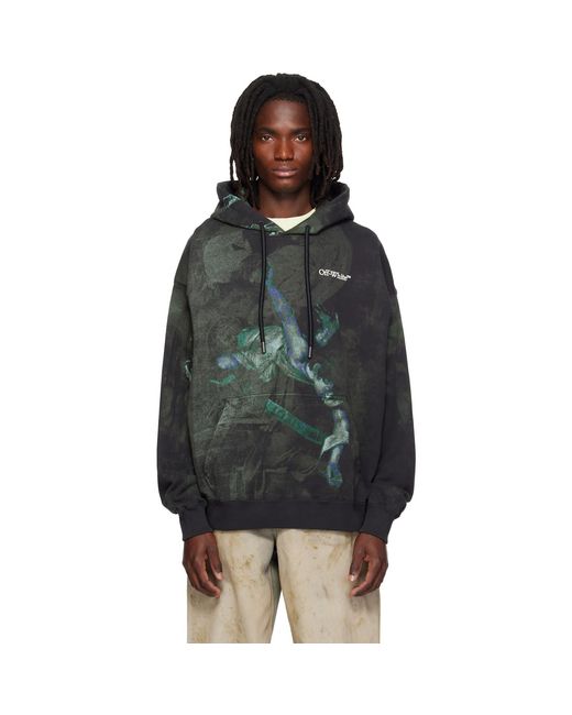 Off-White c/o Virgil Abloh Gray Dark Painting Skate Hoodie for men