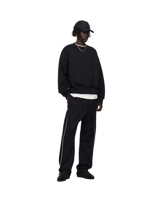 Fear Of God Black Classic Fit Fleece Crewneck Sweatshirt for men
