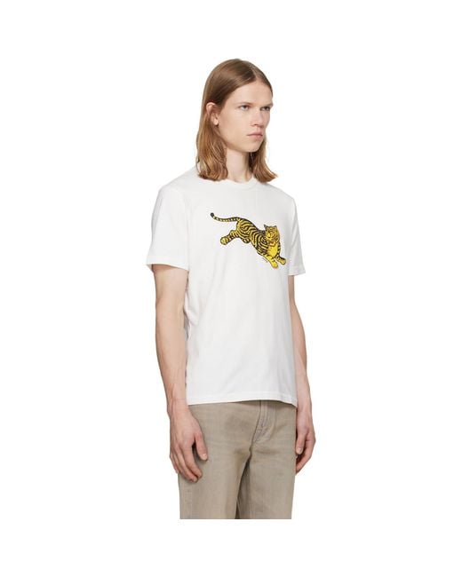 KENZO White Paris Jumping Tiger' Slim T-Shirt for men