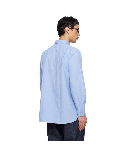 Nanamica Blue Regular Collar Wind Shirt for men