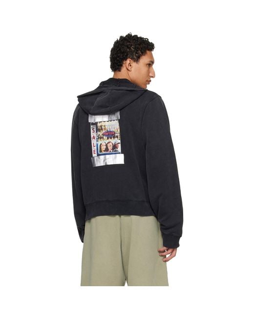 Martine Rose Blue Hooded Zip Crew Jacket for men