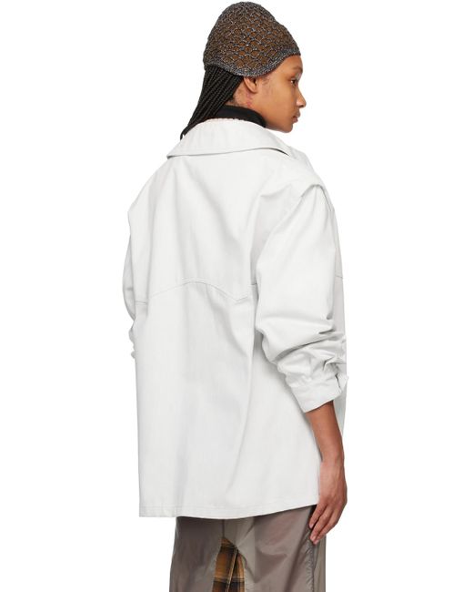Maison Margiela White Off- Patch Pocket Denim Jacket