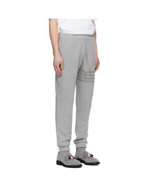 Thom Browne Black Overdyed Solid Loopback 4 Bar Sweatpants for men
