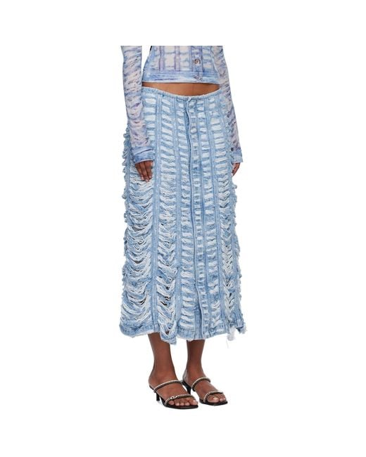 DIESEL Blue De-Ghil-Fsc Denim Midi Skirt