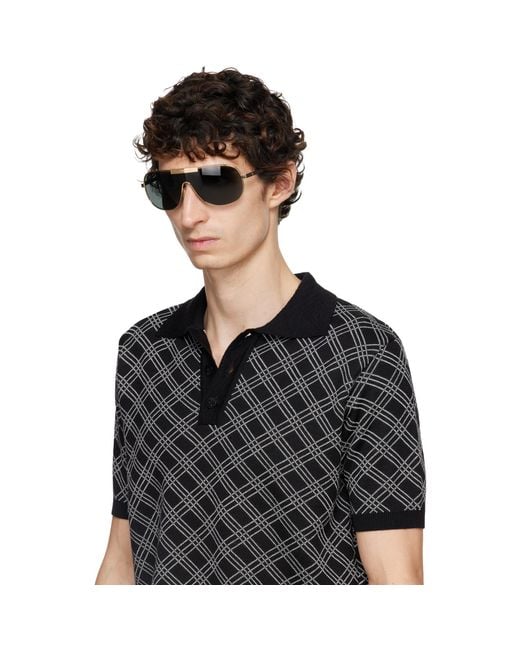 Versace Gray Greca Flow Sunglasses for men