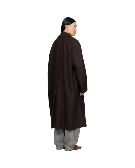Hed Mayner Black Twill Coat for men
