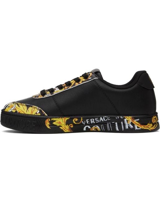 Versace Black Court Baroccoflage-print Sneakers for men