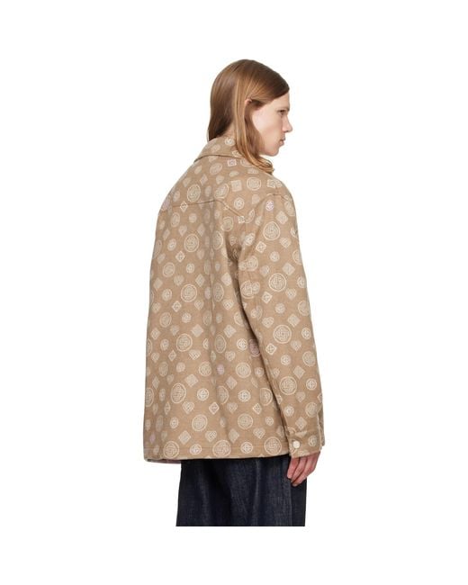 Casablanca Brown Monogram Wool Overshirt for men