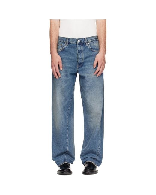 sunflower Blue Wide Twist Jeans for men