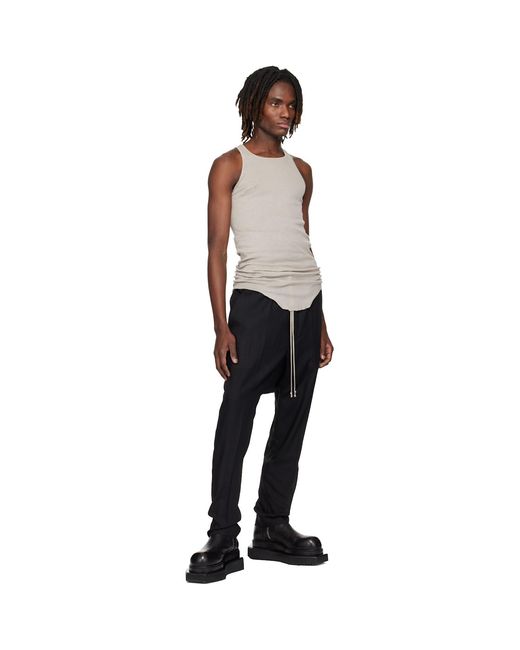 Rick Owens Black Off- Temple Basic Rib Tank Top for men