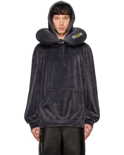 Doublet Black Neck Pillow Hoodie for men