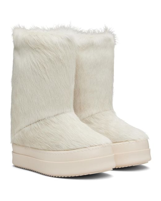 Rick Owens Natural Off- Concordians Mega Bumper Lunar Boots
