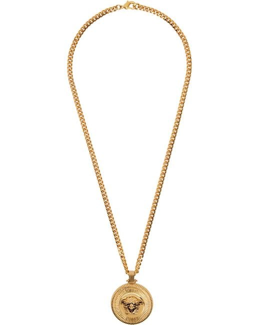 Versace Black Gold Medusa biggie Necklace for men