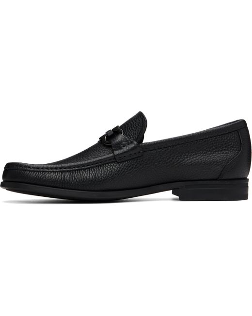 Ferragamo Black Gancini Ornament Loafers for men