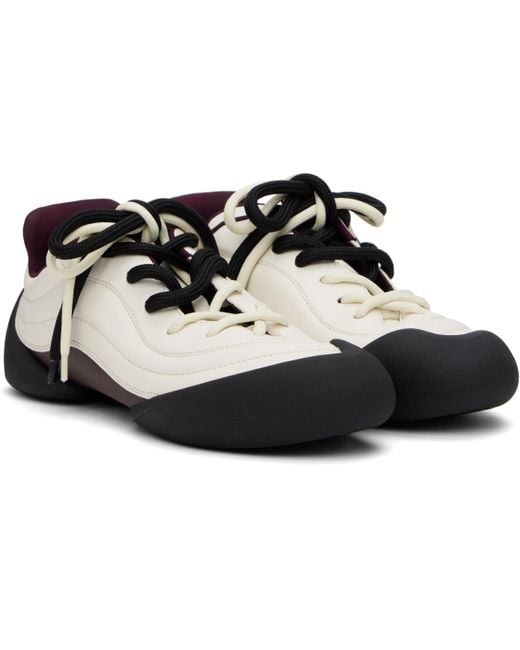 Alexander McQueen Black Off- & Burgundy Flexion Sneakers for men