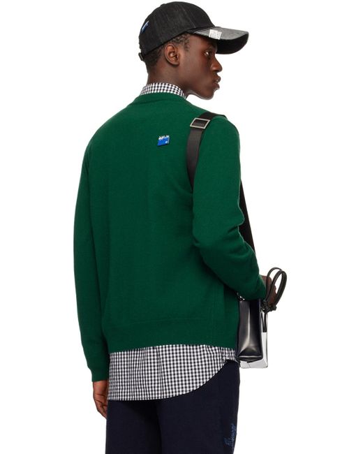 Adererror Green Significant Patch Cardigan for men