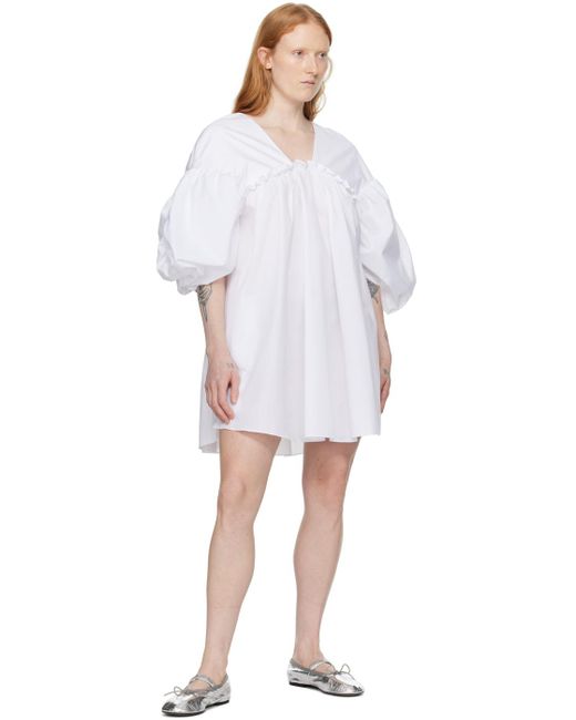 Robe courte annie blanche exclusive à ssense Kika Vargas en coloris White