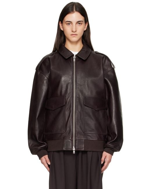 Frankie Shop Black Viper Leather Jacket