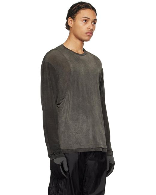 Amomento Black Oversized Long Sleeve T-shirt for men