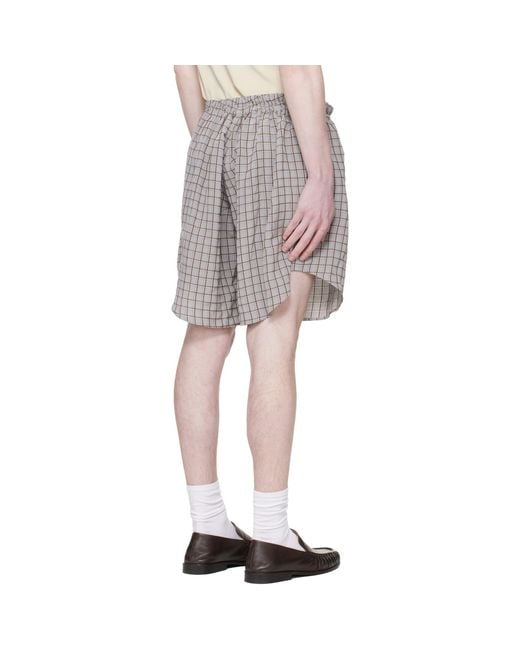 Hed Mayner Multicolor Checked Shorts for men