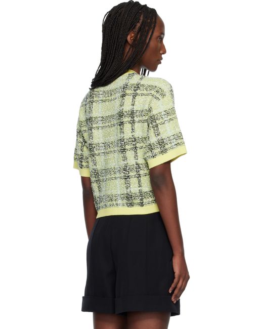 Balmain レディース グリーン イエロー Buttoned Shiny Light ツイード