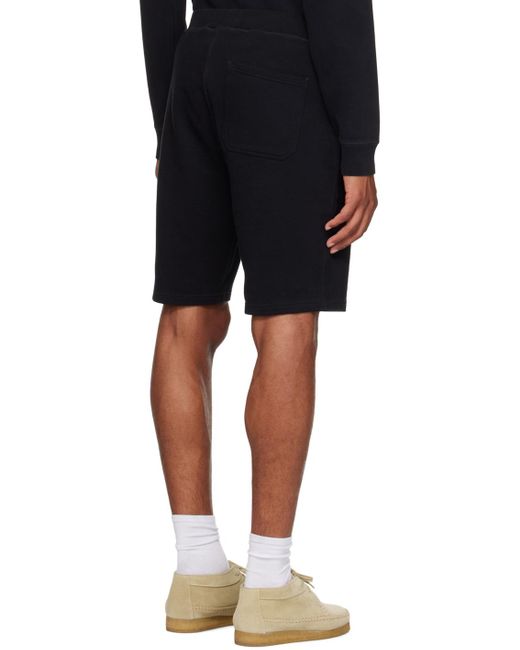 Sunspel Black Navy Relaxed-fit Shorts for men