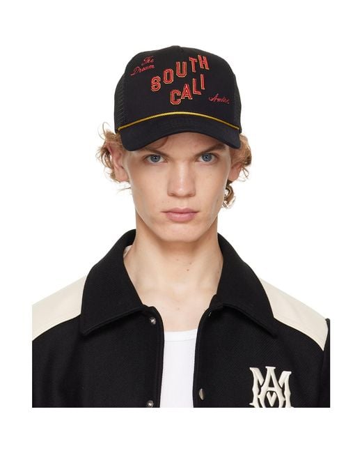 Amiri Black 'South Cali' Trucker Cap for men