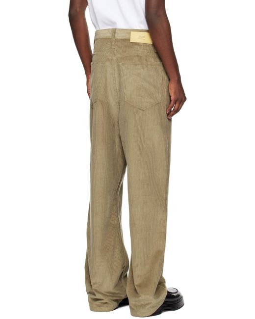 AMI Natural Khaki baggy-fit Trousers for men