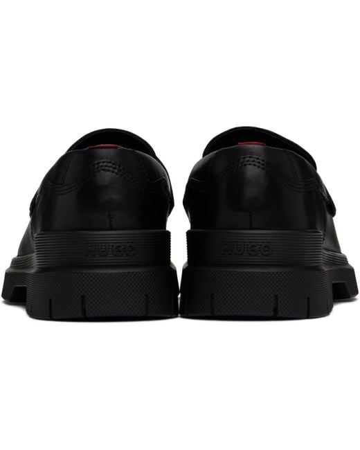 【関税込み】Hugo ブラック Double Stitching ローファー メンズ HUGO ブラック Double Stitching ローファー ブラック | Lyst