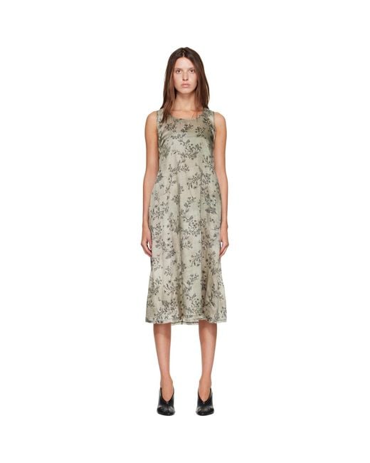 R13 Green Sleeveless Midi Dress