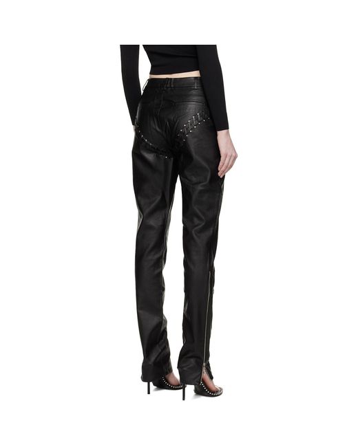 Miaou Black Hannah Jewett Edition Jet Faux-Leather Trousers