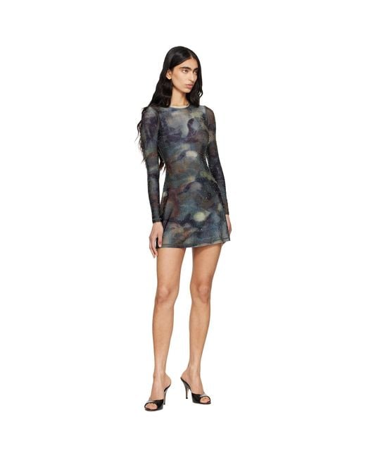 DIESEL Black Printed Crystal Details Minidress