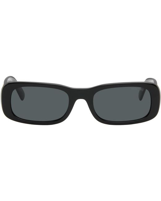 Miu Miu Black Square Acetate Sunglasses