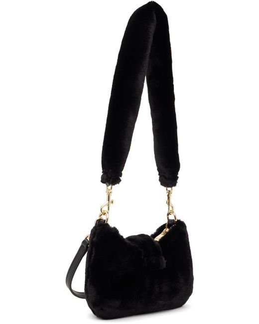 Versace Black Pin-buckle Faux-fur Bag