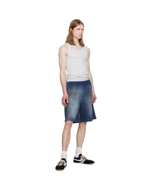 DSquared² Blue Knit Shorts for men