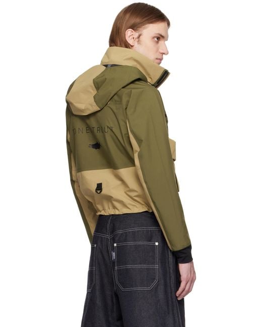 Snow Peak Green Khaki Toned Trout Edition 3L Wading Jacket for men