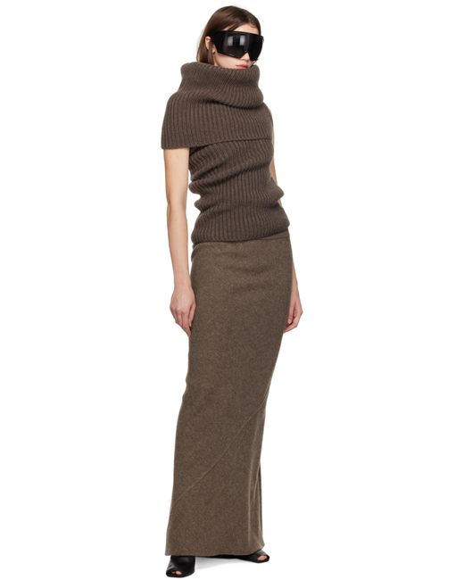 Rick Owens Brown Porterville Coda Maxi Skirt