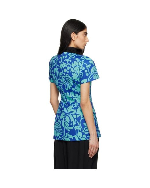 Dries Van Noten Blue Fitted Double Breasted Jacket