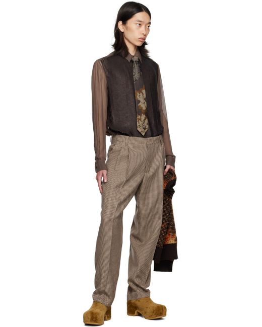 Dries Van Noten Black Tan Shearling Clogs for men