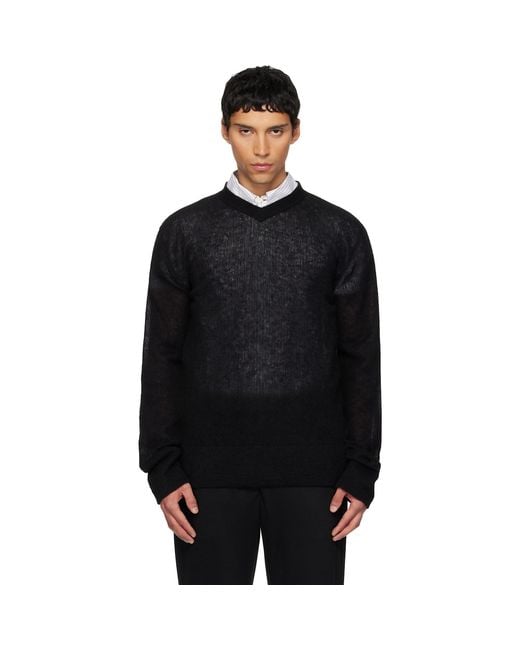Rier Black V-Neck Sweater for men
