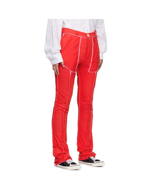 Edward Cuming Red Raw Edge Lounge Pants