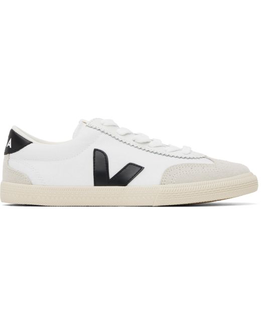 メンズ Veja ホワイト＆ブラック Volley キャンバス スニーカー Black