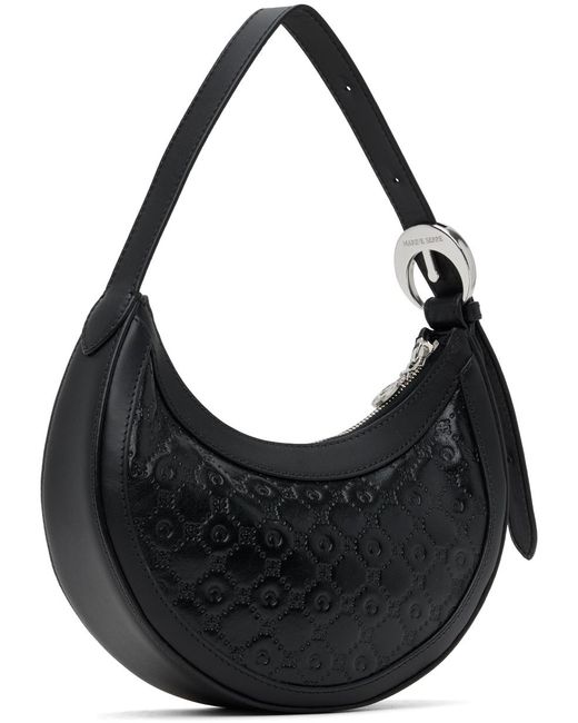 MARINE SERRE Black Embossed Leather Mini Eclips Bag