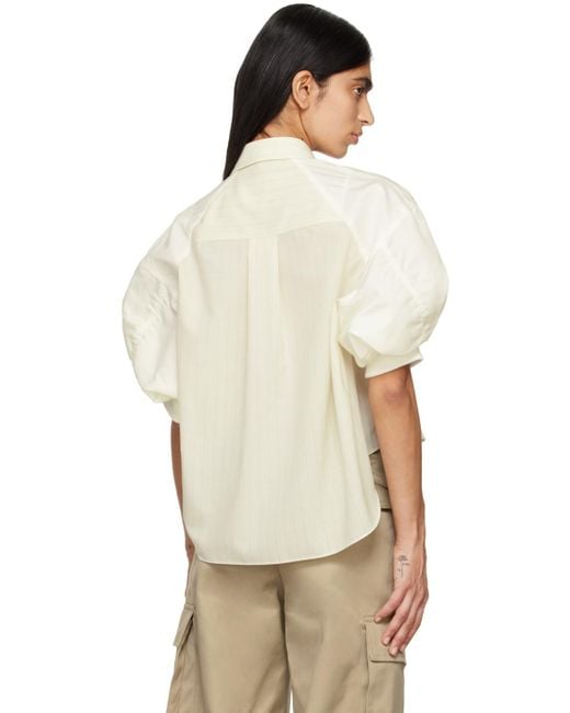 Sacai Natural Off-white Stripe Shirt