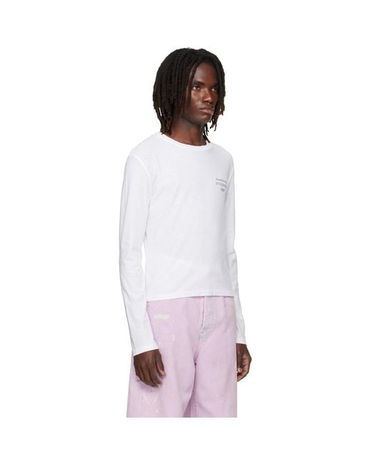 Acne White Off- Distressed Logo T-Shirt for men