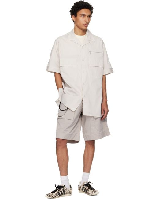 メンズ Y-3 グレー Ut 半袖シャツ White