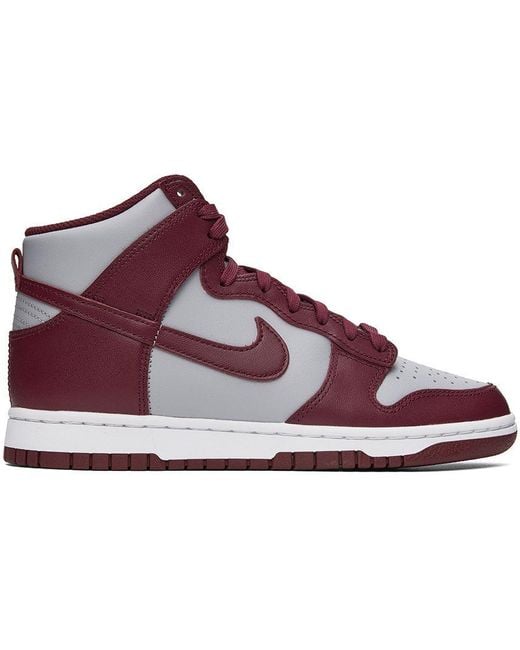 Nike Multicolor Burgundy & Gray Dunk High Retro High Sneakers for men