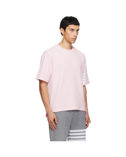 Thom Browne Multicolor Textured Pique 4-Bar T-Shirt for men