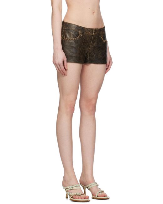 Guess USA Black Crackle Leather Shorts