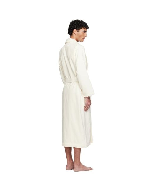 Tekla Black Off Terry Classic Bathrobe for men